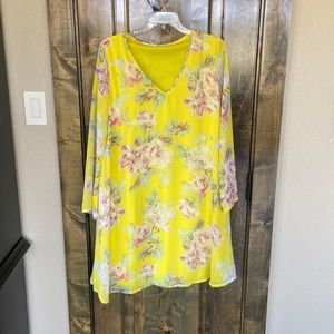 Pink Blush Maternity Womens Yellow Dress